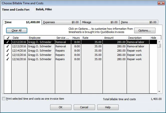 Billing for Time and Expenses